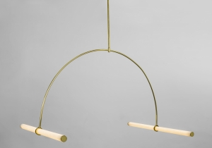 lighting: 01.FABRICATED WITH LED – ILLUMINATED ACRYLIC TUBES AND HELD TOGETHER BY BRASS RODS AND CONNECTED WITH THREADED BRASS RINGS | ARCHONTIKIS - NAAMA HOFMAN